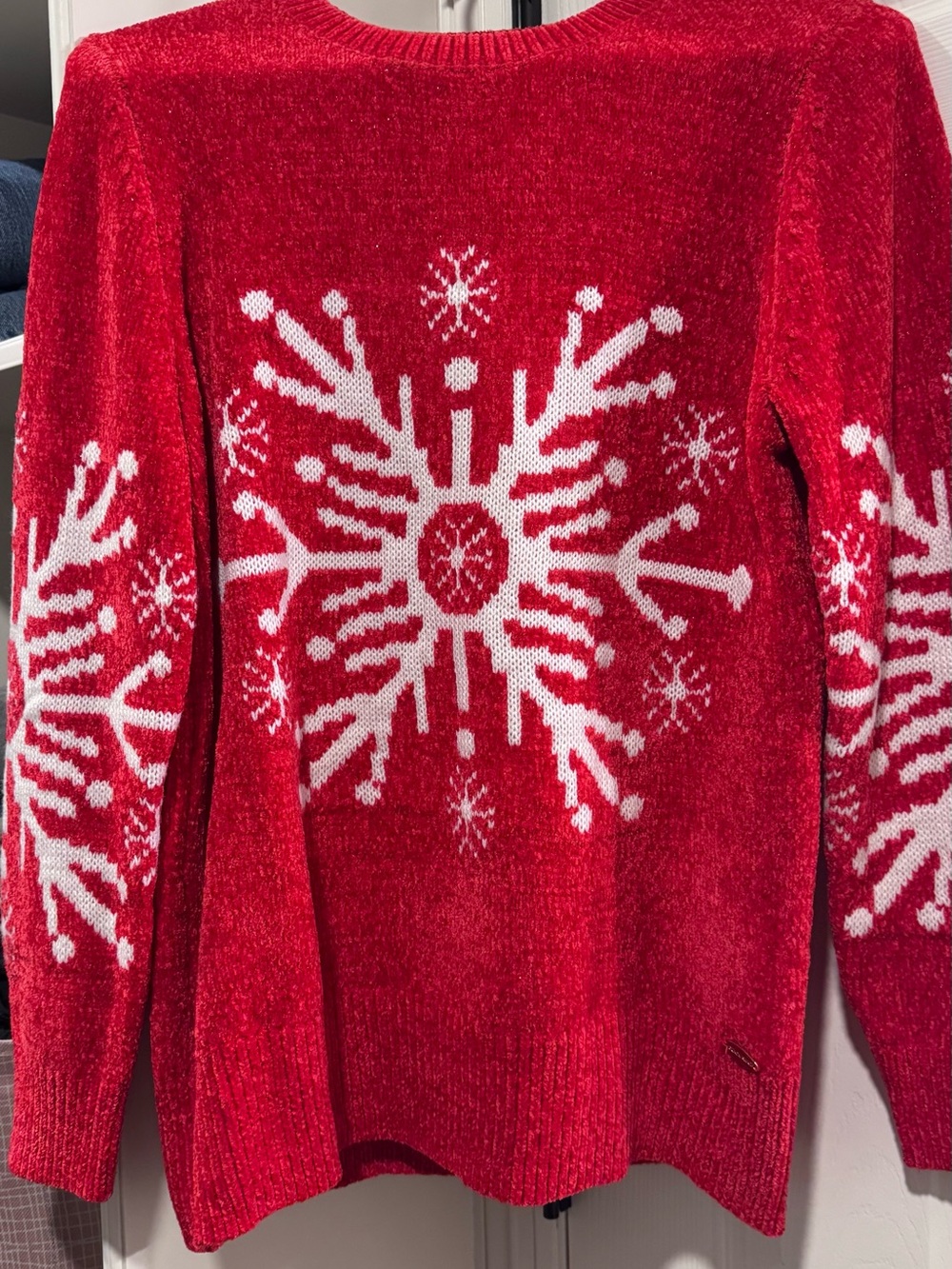 Red Snowflake Chenille Sweater - Brand